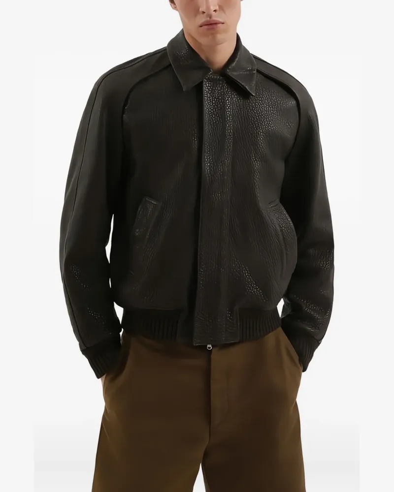 1989 STUDIO press-stud leather jacket - Schwarz Schwarz