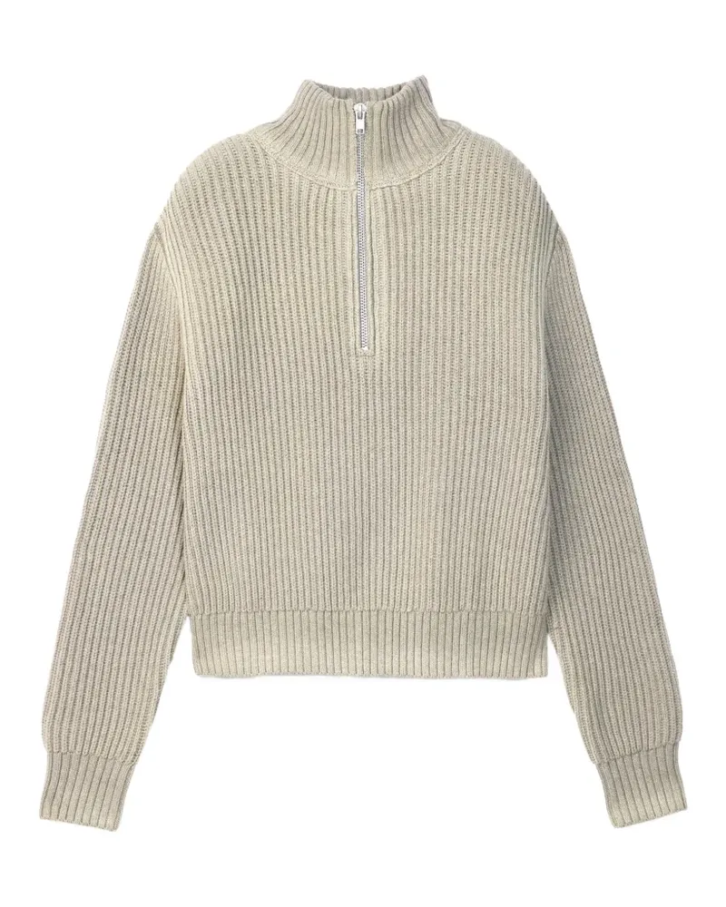 Camper Gerippter Pullover mit Viertelreißverschluss - Grau Grau
