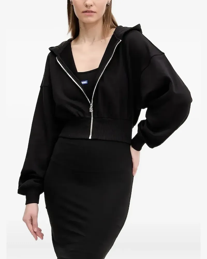 HUGO BOSS Kapuzencardigan mit Reißverschluss - Schwarz Schwarz