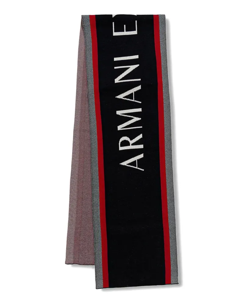 Armani Exchange stripe-detail scarf - Blau Blau