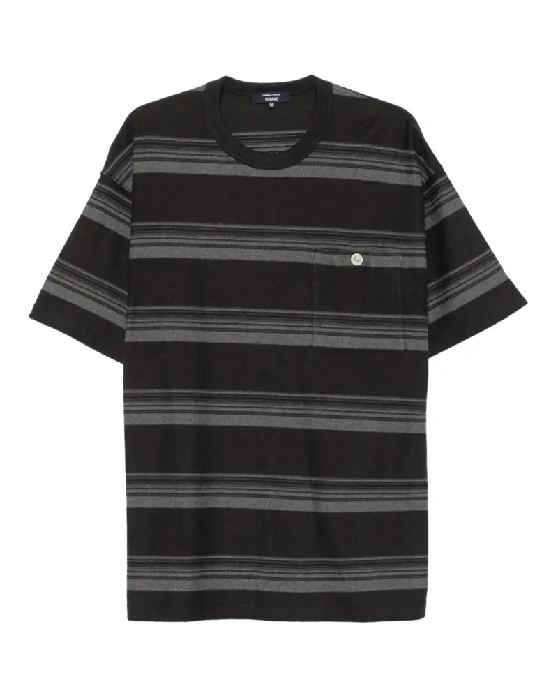 Comme des Garçons Gestreiftes T-Shirt - Schwarz Schwarz