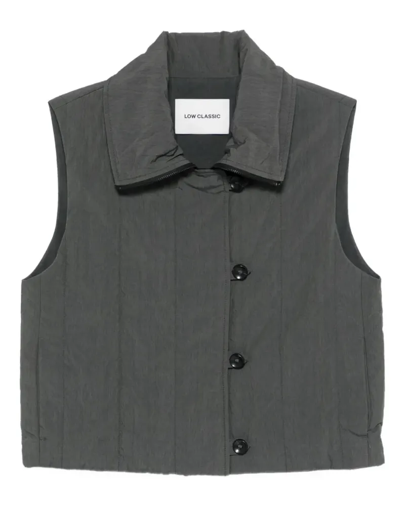 LOW CLASSIC Gesteppte Weste mit Knopfverschluss - Grau Grau