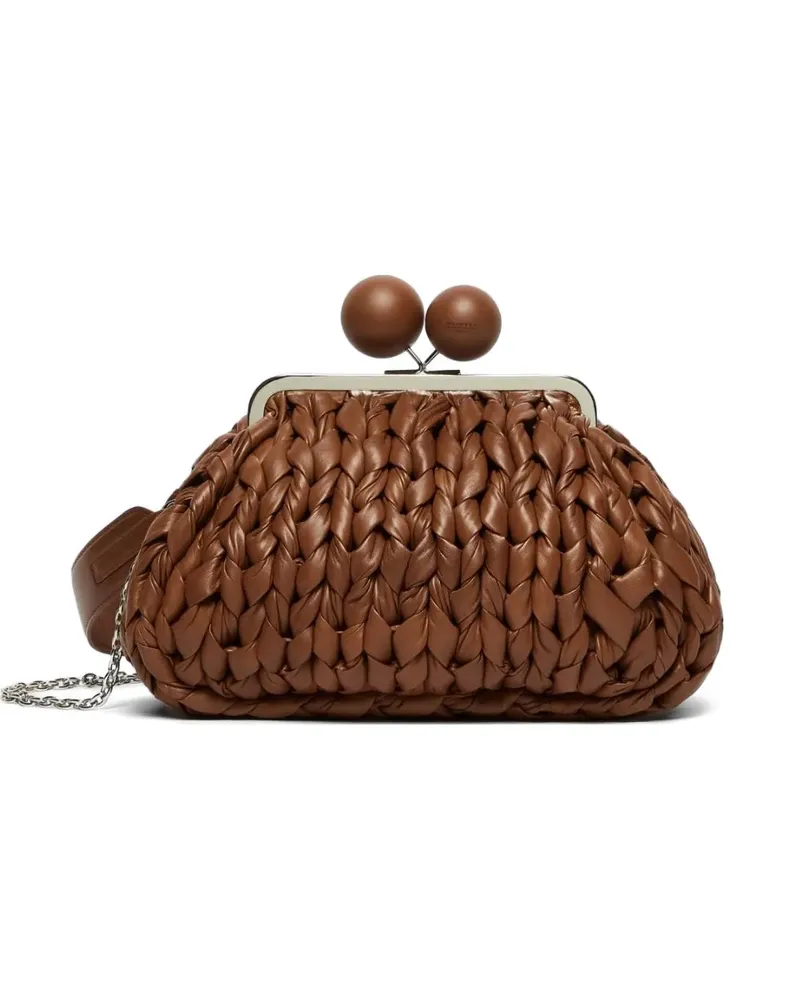 Max Mara medium Pasticcino leather woven bag - Braun Braun