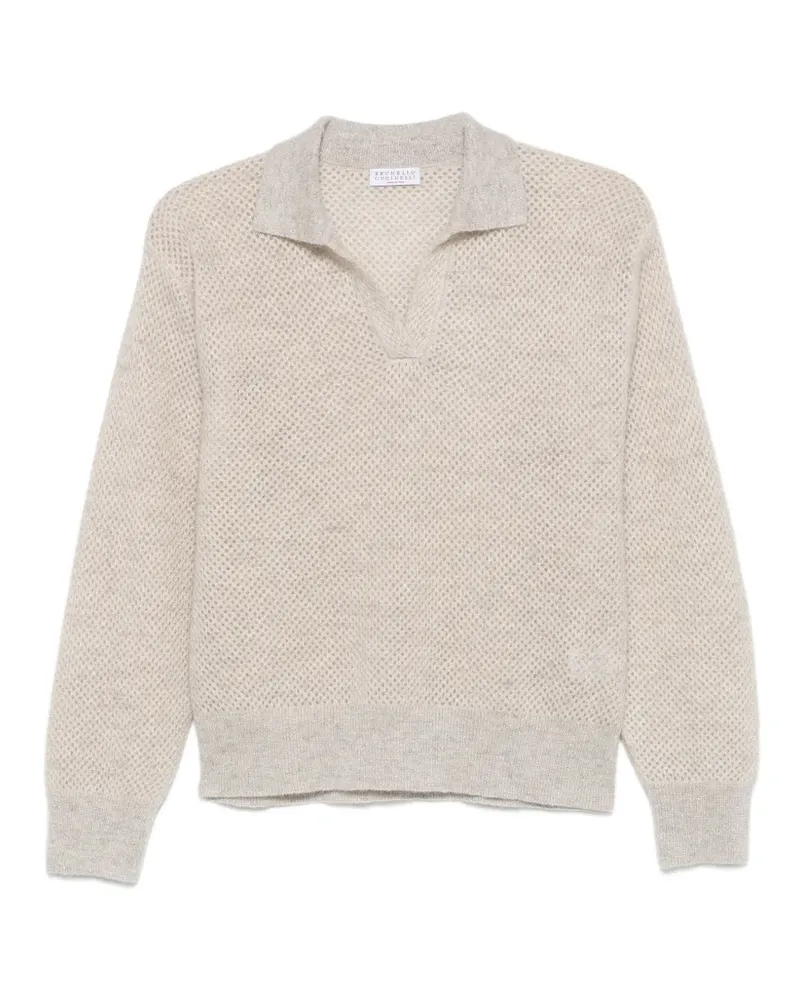 Brunello Cucinelli Pullover mit Lochmuster - Nude Nude