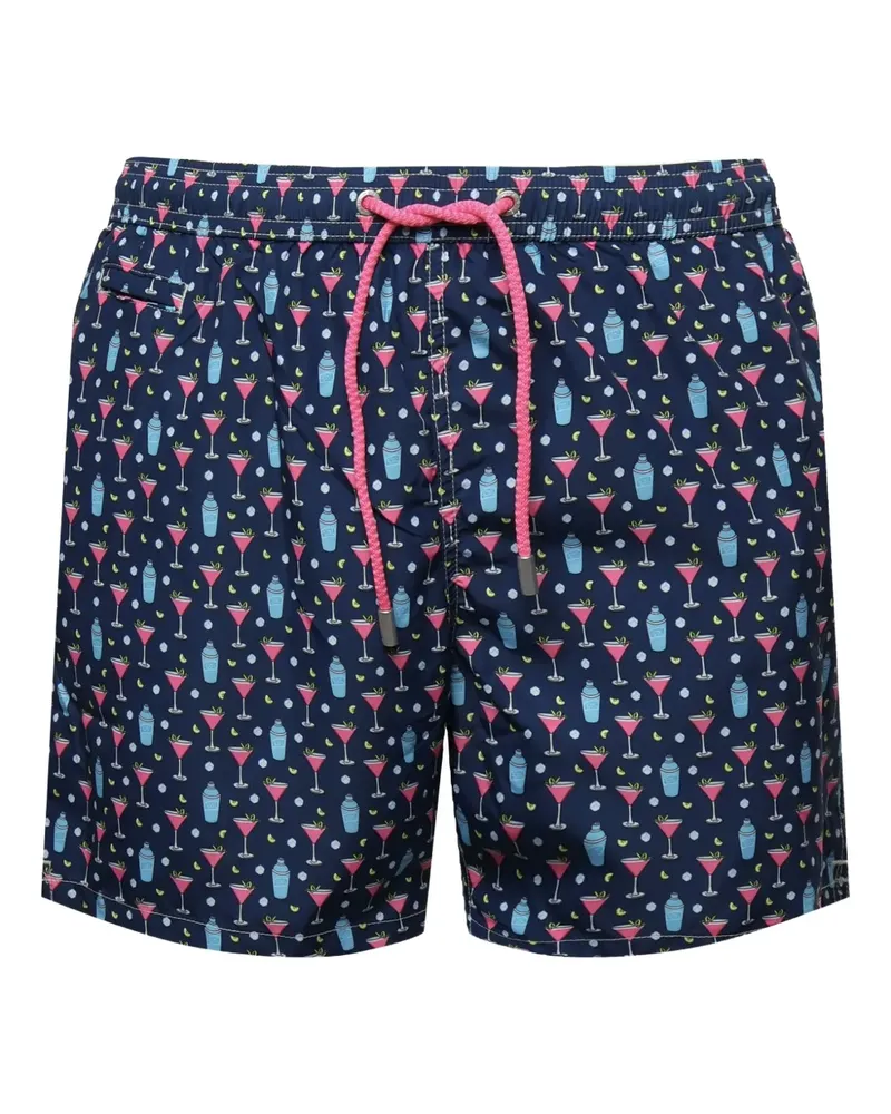 MC2 Saint Barth Badeshorts mit Jacquardmuster - Blau Blau
