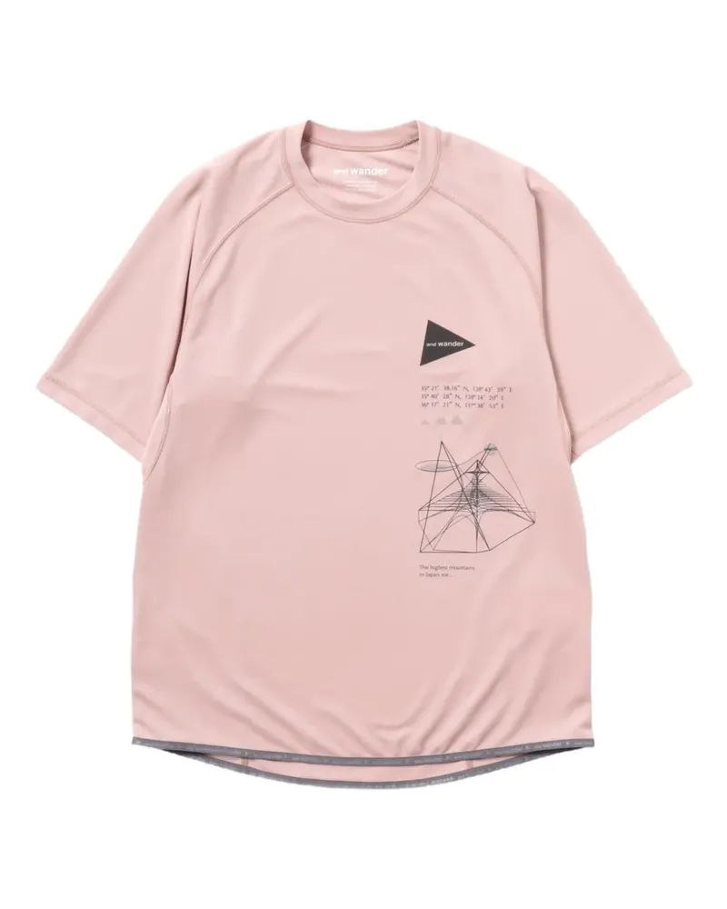 and wander T-Shirt mit grafischem Print - Rosa Rosa