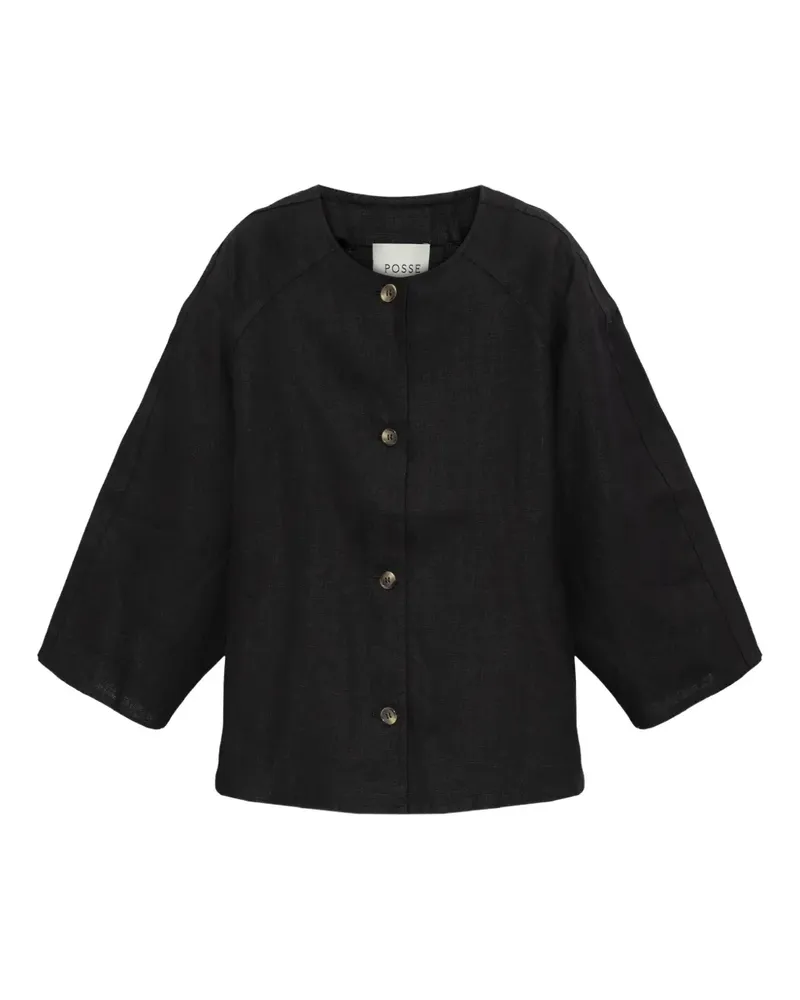 Posse Olivia Oberteil mit Knöpfen - Schwarz Schwarz