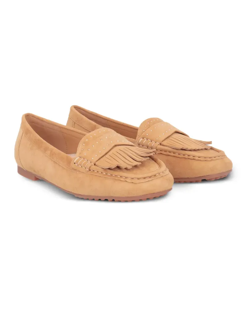 Tosca Blu fringe-detail studded loafers - Braun Braun