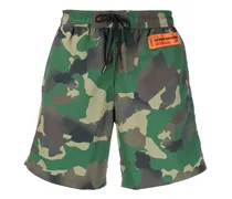 Badeshorts mit Logo-Patch - Grün