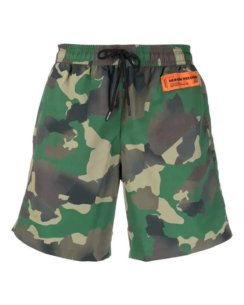 Heron Preston Badeshorts mit Logo-Patch - Grün Grün