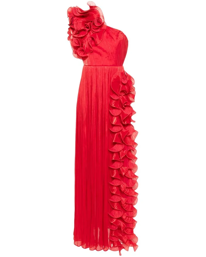 Ana Radu Plissierte One-Shoulder-Robe - Rot Rot