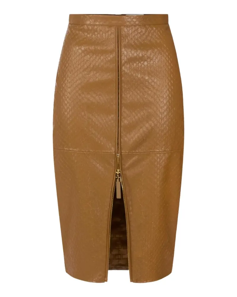 Elisabetta Franchi Rock mit Fischschuppenmuster - Braun Braun