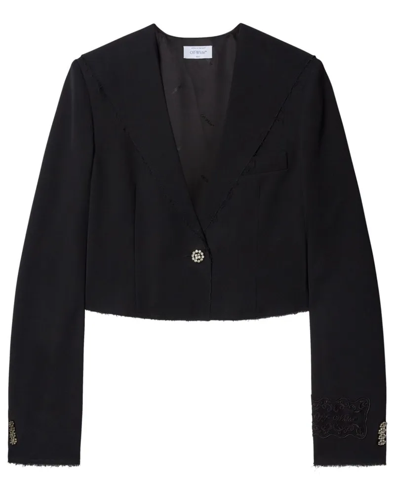 OFF-WHITE Einreihiger Cropped-Blazer - Schwarz Schwarz