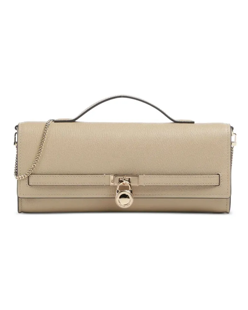 Michael Kors Hamilton Moderne medium leather convertible clutch - Nude Nude
