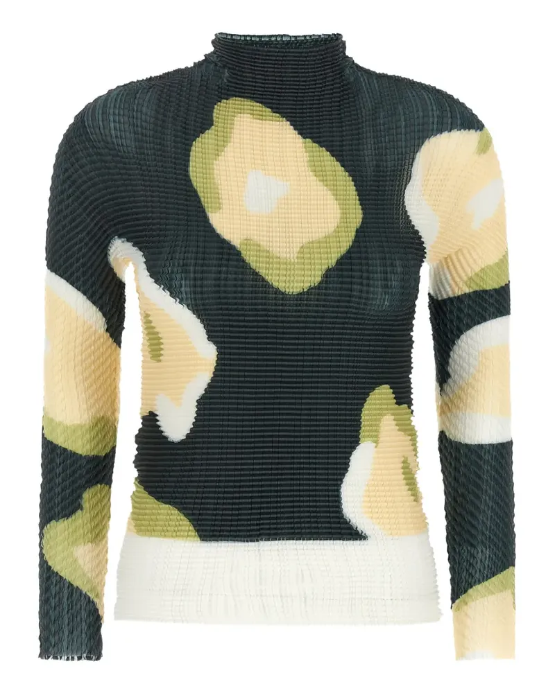 Issey Miyake Verve Pleats printed top - Grün Grün