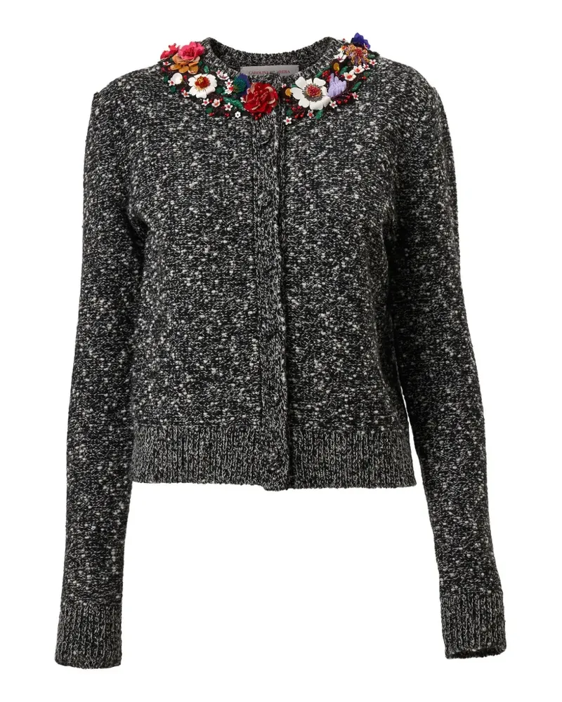 Carolina Herrera New York Cardigan mit Blumenstickerei - Schwarz Schwarz