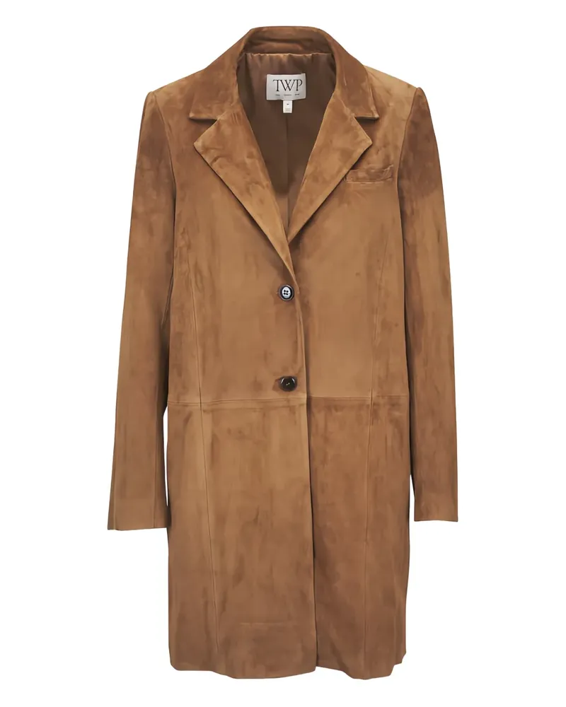 TWP Wildledermantel mit eingefassten Taschen - Braun Braun