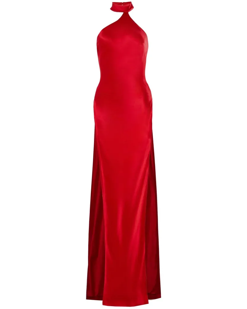 Retrofête Jagger Maxikleid mit Satin-Finish - Rot Rot