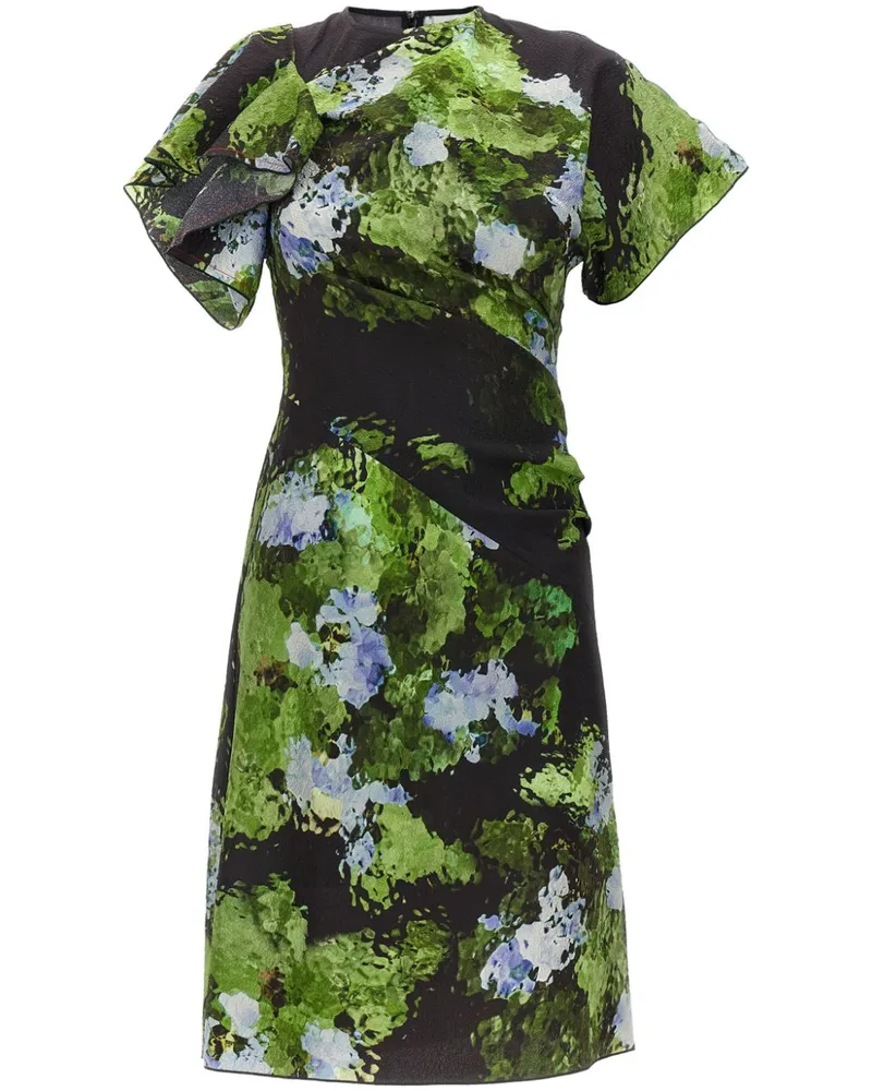 Victoria Beckham Kleid mit Blumen-Print - Grün Grün