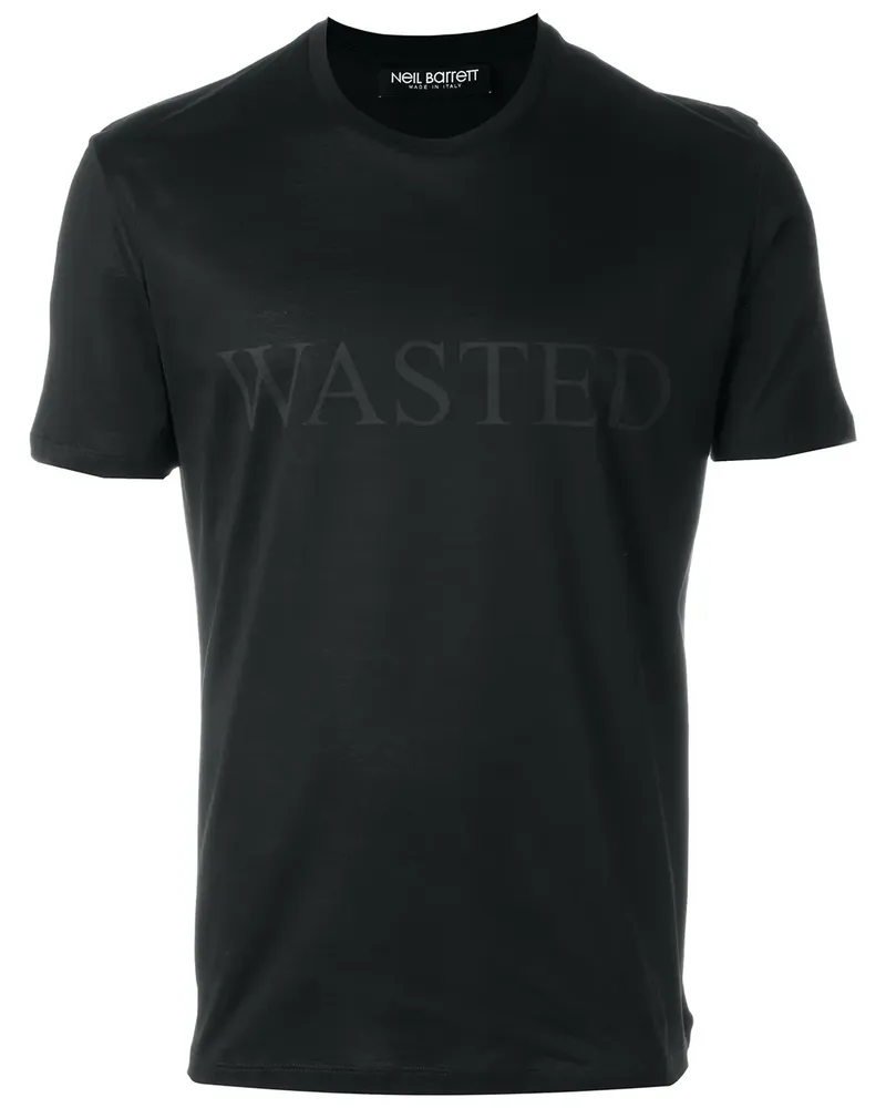 Neil Barrett T-Shirt mit "Wasted"-Print - Schwarz Schwarz