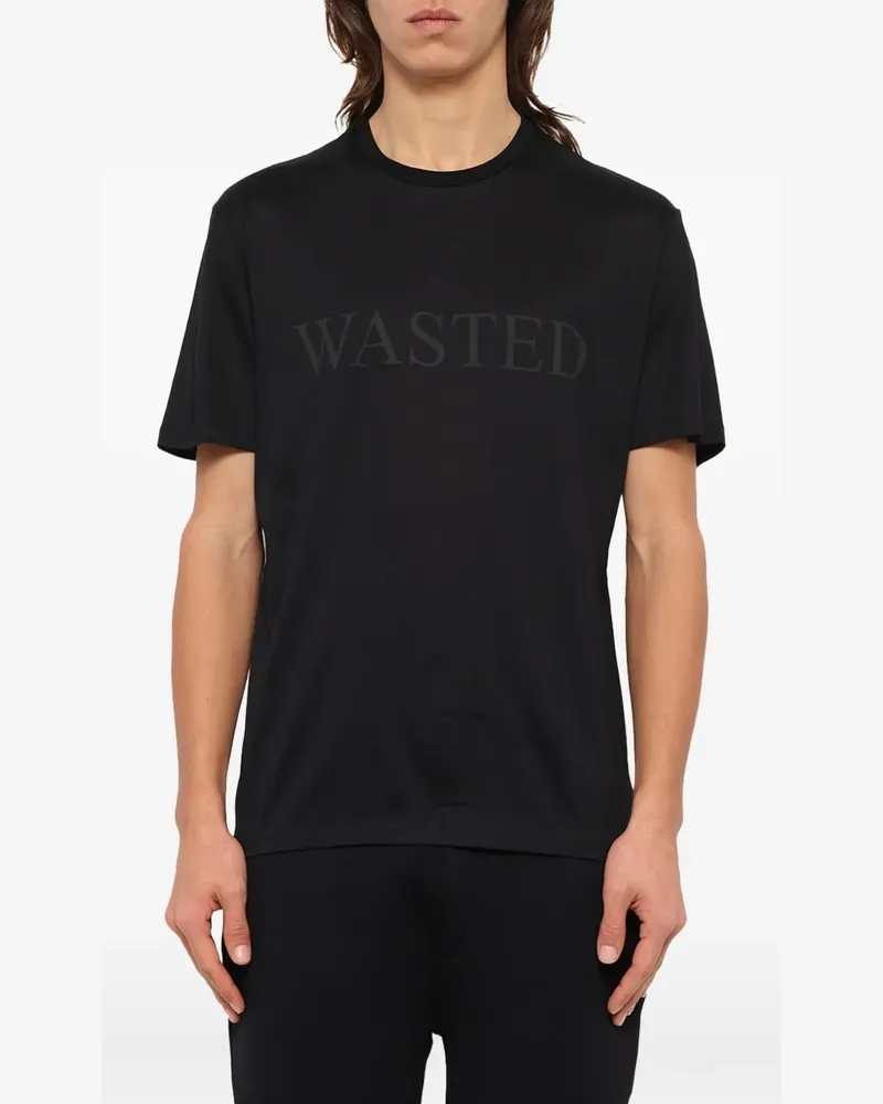 Neil Barrett T-Shirt mit "Wasted"-Print - Schwarz Schwarz