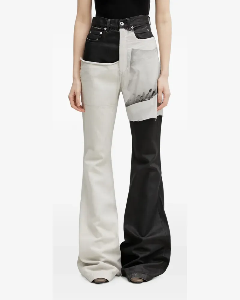 DRKSHDW by Rick Owens patchwork flared jeans - Schwarz Schwarz