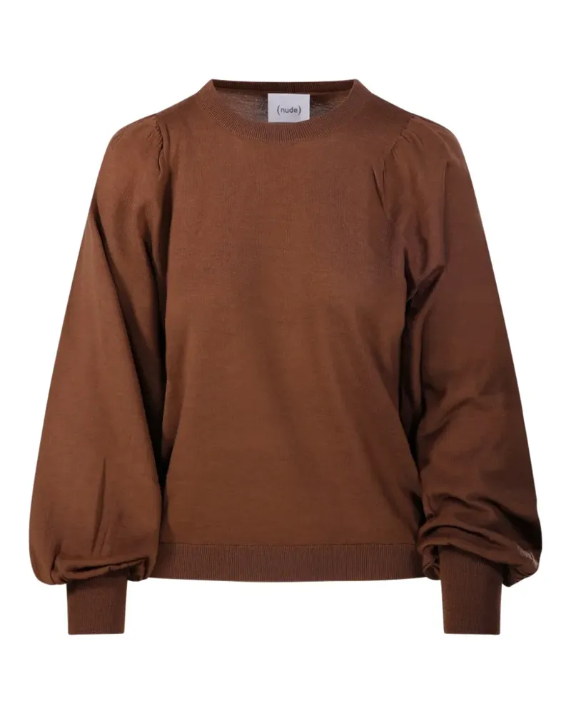 NUDE Pullover mit Puffärmeln - Braun Braun