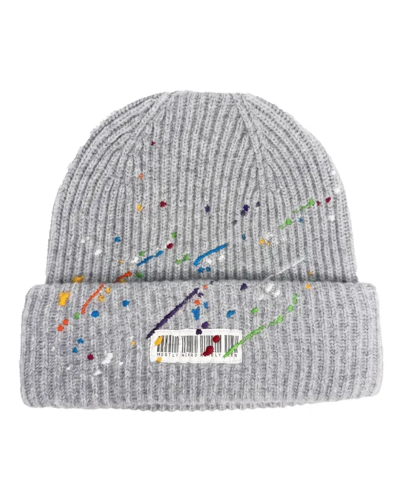 Mostly Heard Rarely Seen Whiplash Barcode Beanie - Grau Grau