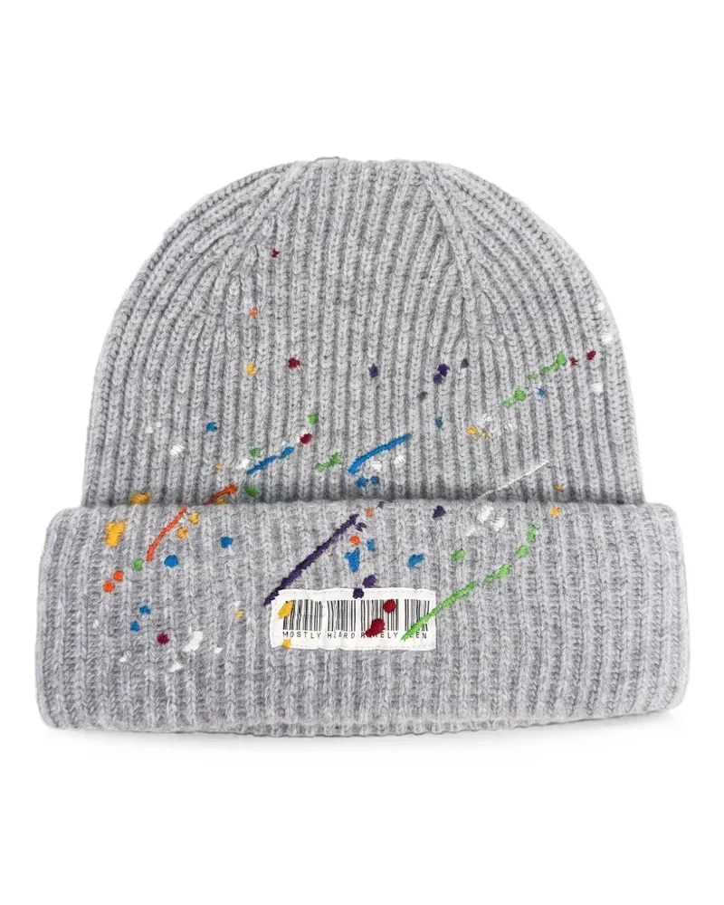Mostly Heard Rarely Seen Whiplash Barcode beanie hat - Grau Grau