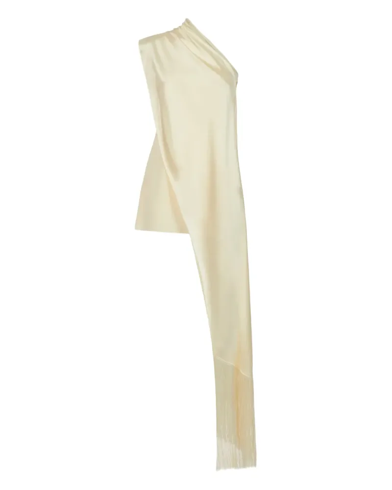 Taller Marmo Drapiertes Berenson Kleid mit Fransen - Nude Nude