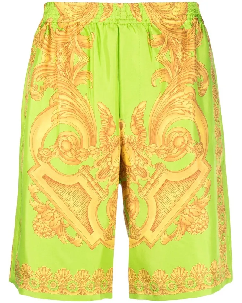 Versace Barocco 660 Shorts aus Seide - Grün Grün