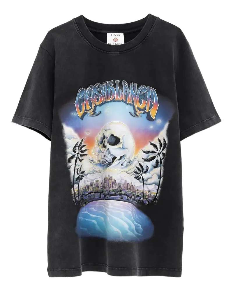 Casablanca Paris T-Shirt mit Print - Schwarz Schwarz