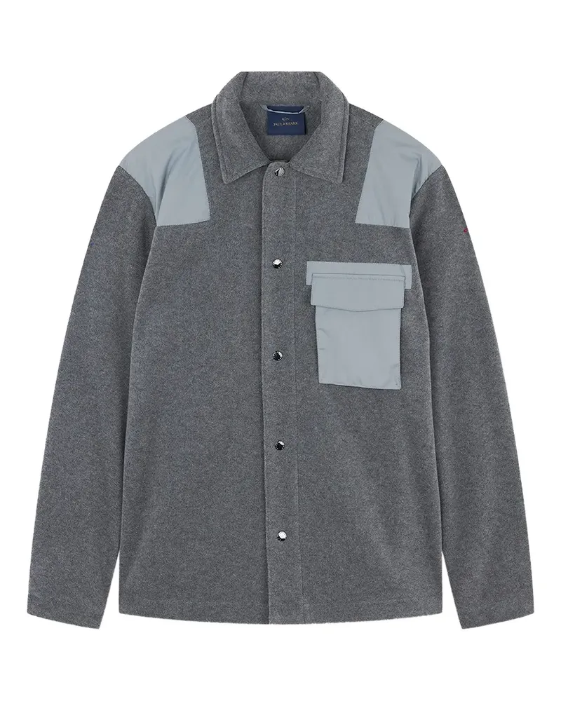 Paul & Shark Fleecehemd mit Einsätzen - Grau Grau