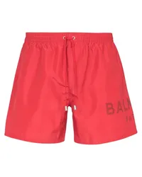 Balmain Badeshorts mit Kordelzug Rot