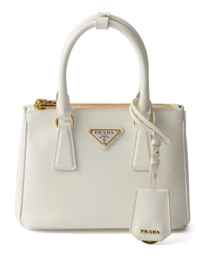 Prada Galleria Mini-Tasche aus Lackleder - Weiß Weiß