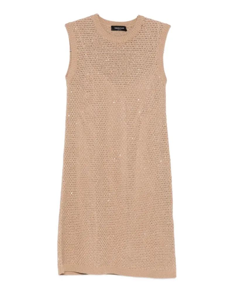 Fabiana Filippi open-knit sleeveless mini dress - Nude Nude