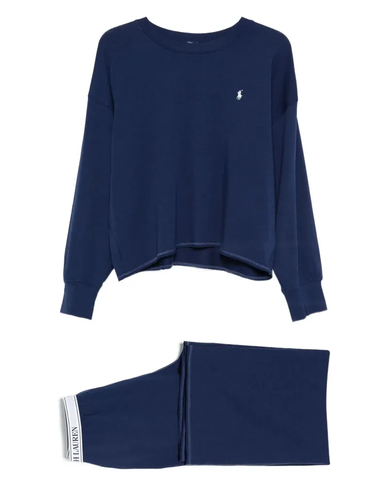 Ralph Lauren Pyjama mit Polo Pony-Stickerei - Blau Blau