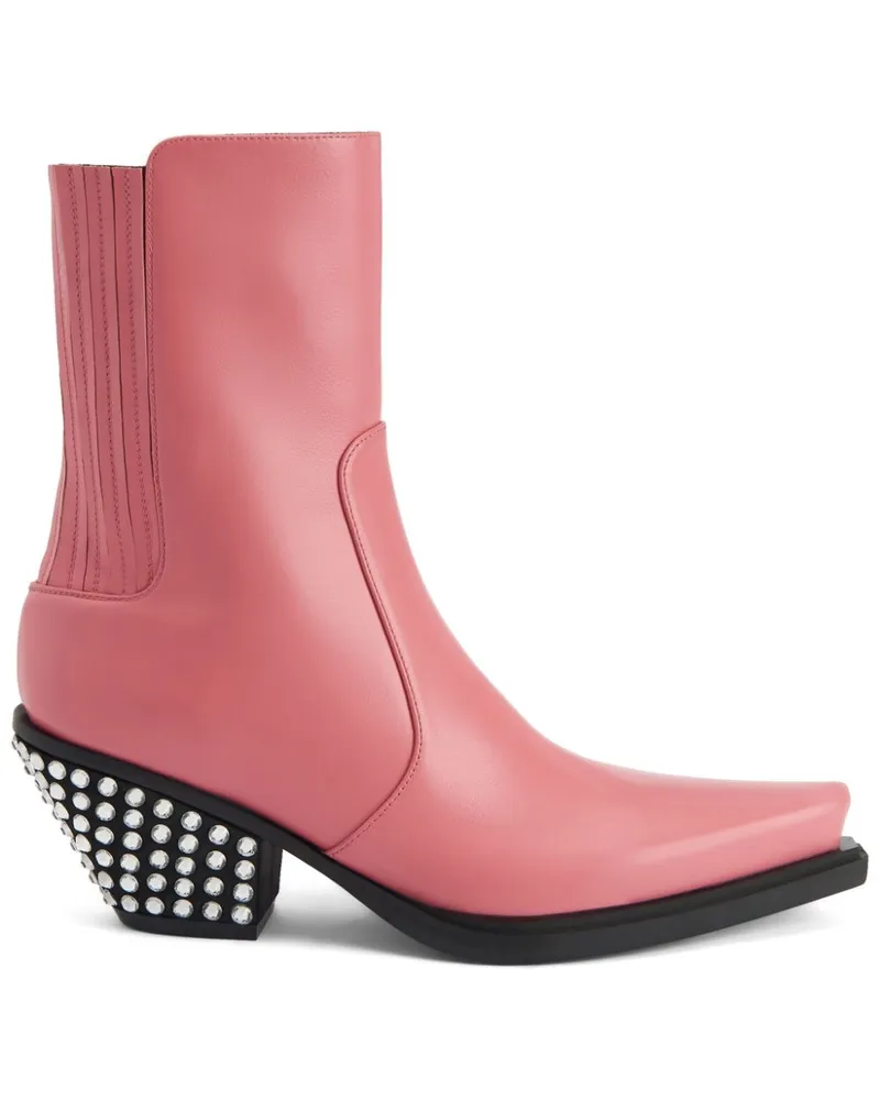 Giuseppe Zanotti Yanhira Stiefel mit Kristallen 75mm - Rosa Rosa