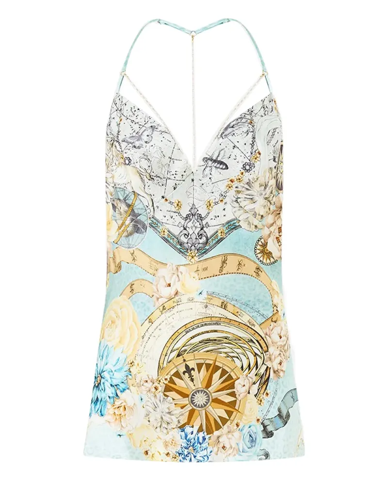 Camilla chain-detail top - Blau Blau