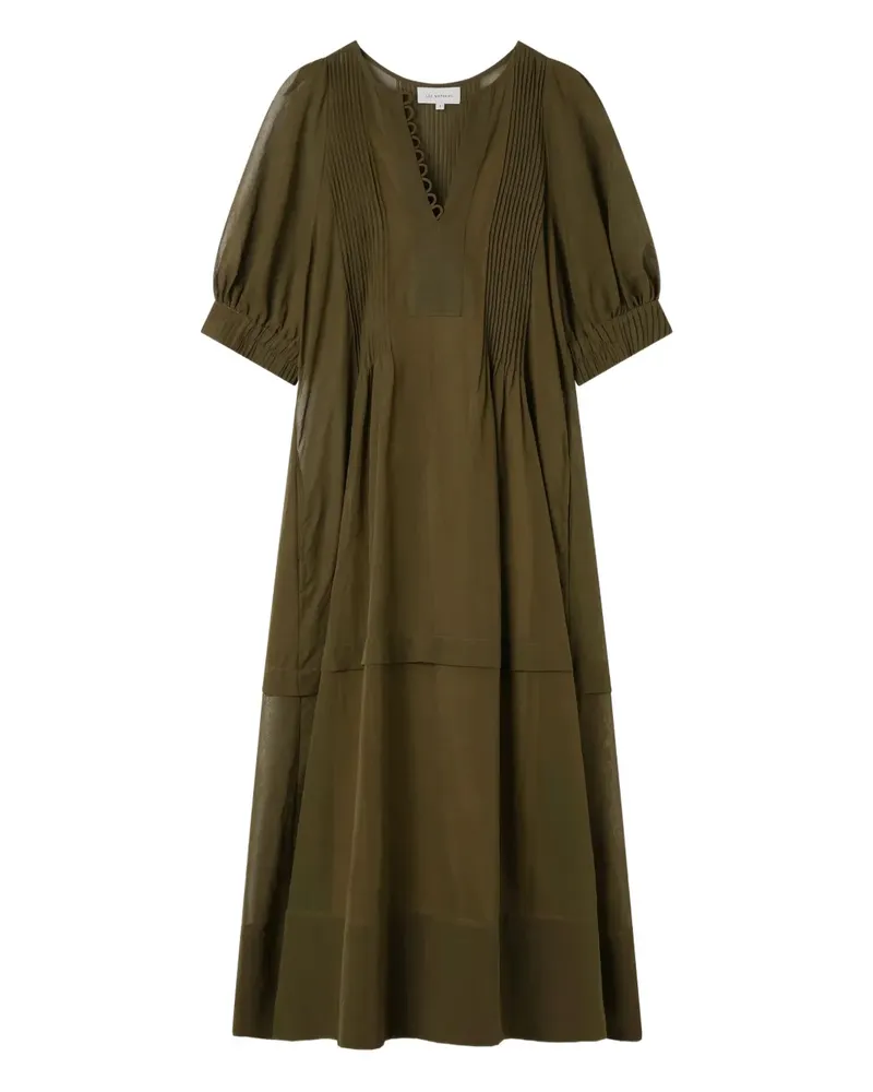 Lee Mathews Skye pleated puff-sleeve dress - Grün Grün