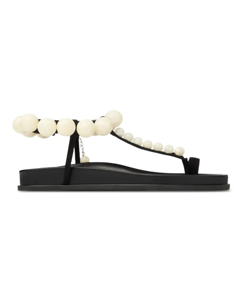 Jimmy Choo Perlenbesetzte Ledersandalen - Schwarz Schwarz