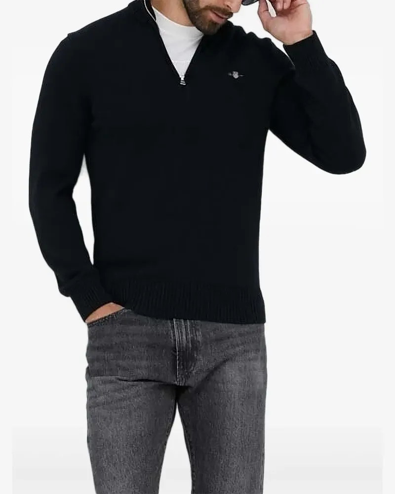 Gant Pullover mit Reißverschluss - Schwarz Schwarz