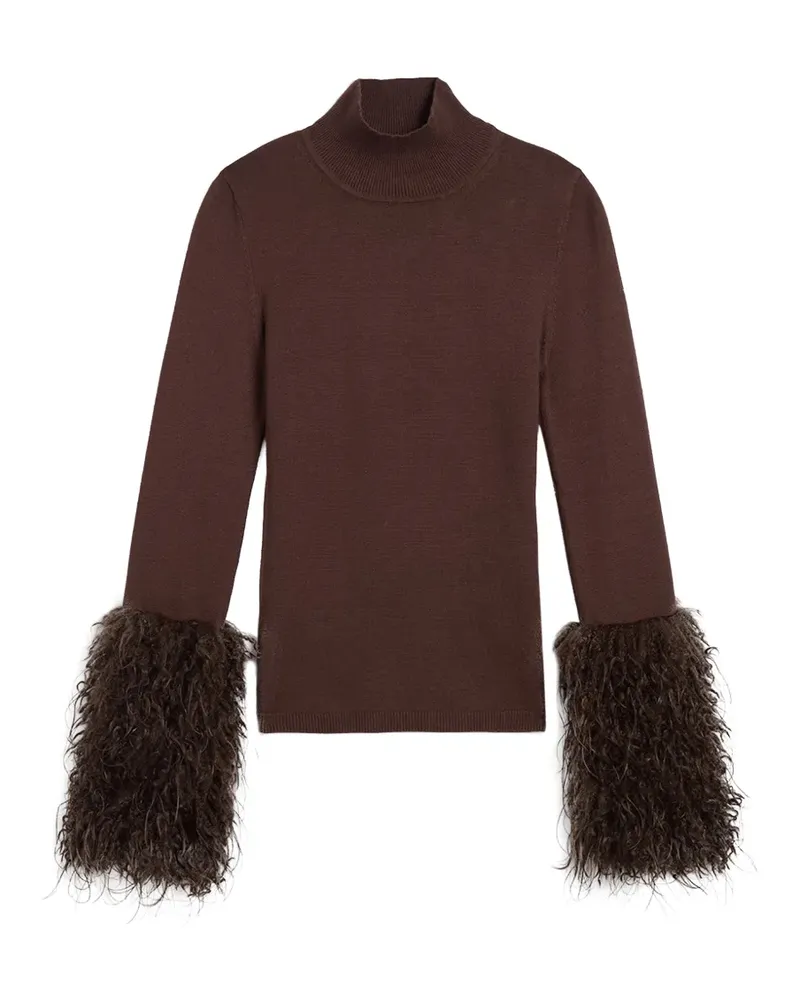 APPARIS Aspen Rollkragenoberteil mit Bündchen aus Faux Fur - Braun Braun