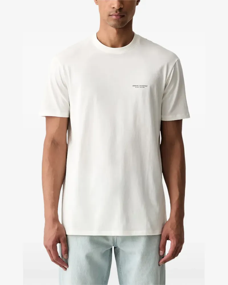 Armani Exchange logo-print short-sleeved T-shirt - Weiß Weiß