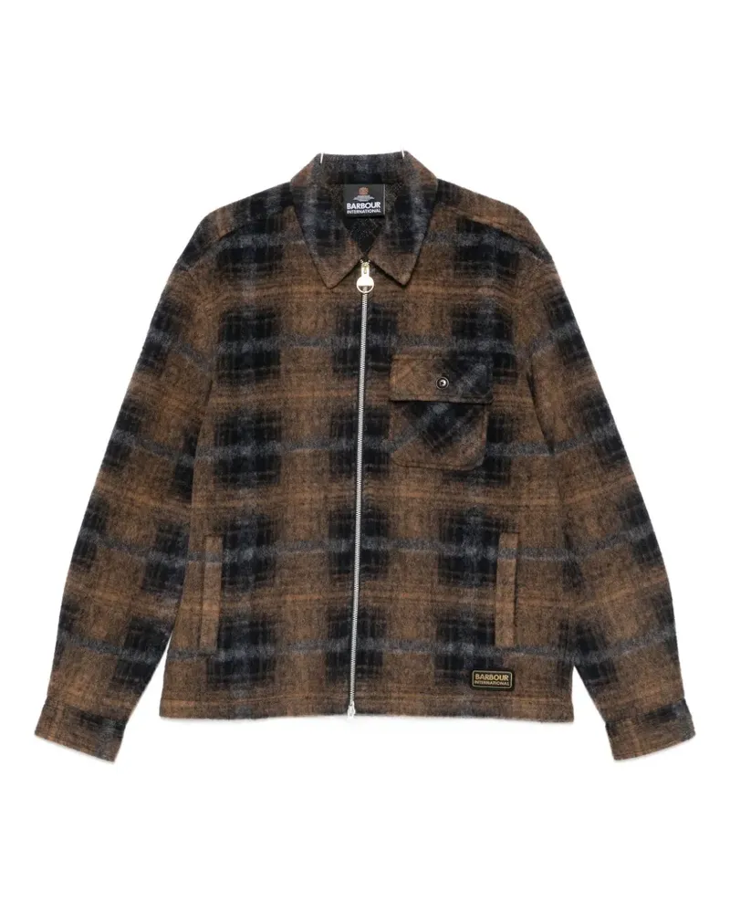 Barbour check-pattern zip-up jacket - Braun Braun
