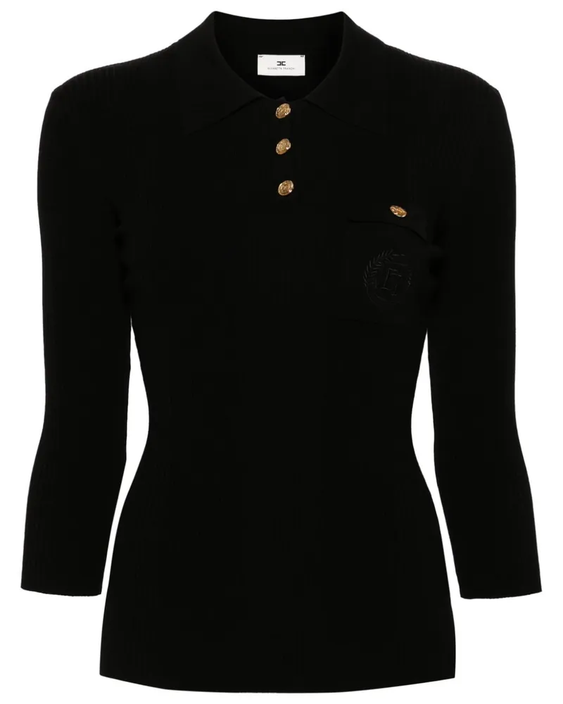 Elisabetta Franchi Tanktop mit Logo-Stickerei - Schwarz Schwarz