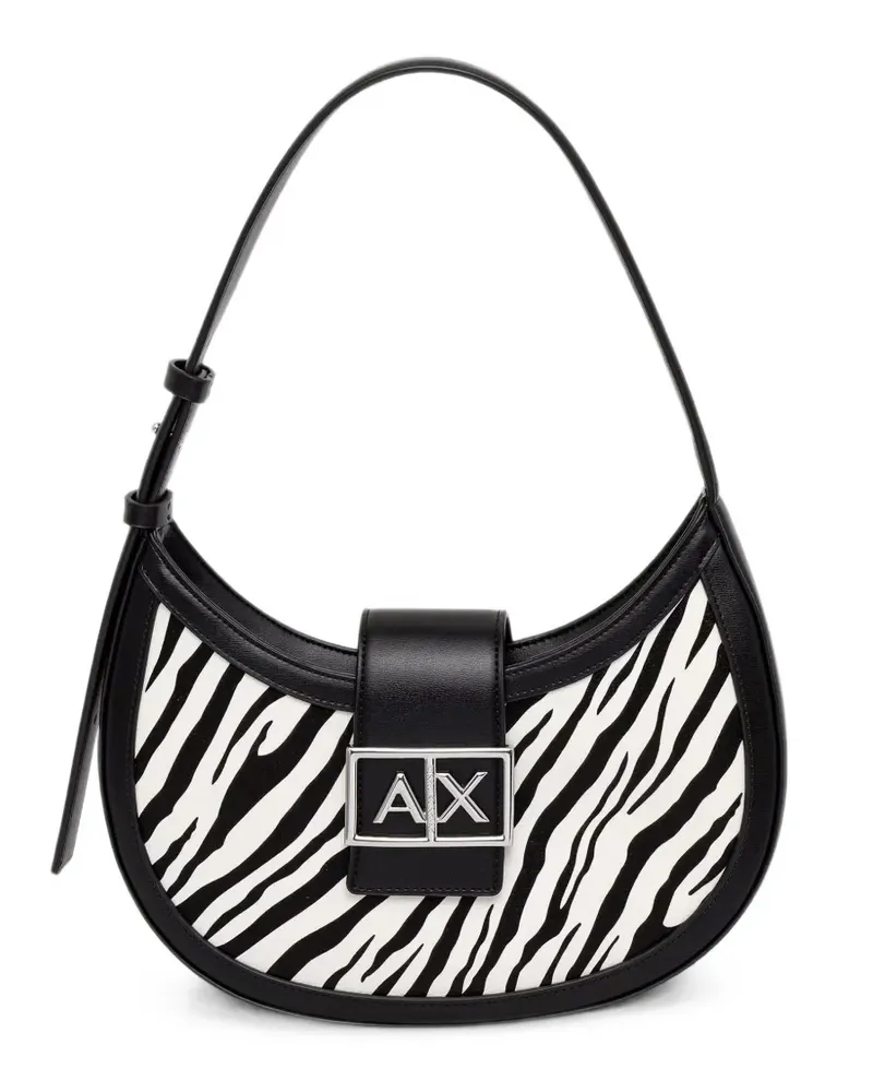 Armani Exchange zebra-print shoulder bag - Schwarz Schwarz