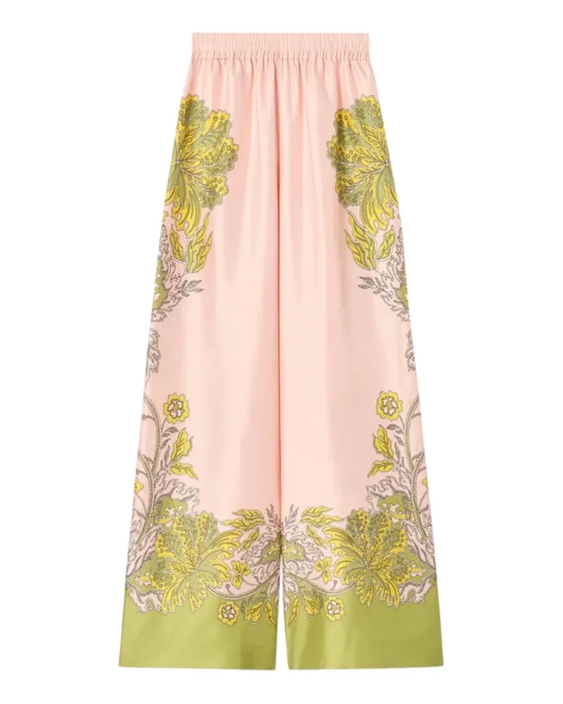 La DoubleJ Palazzohose mit Blumenprint - Rosa Rosa