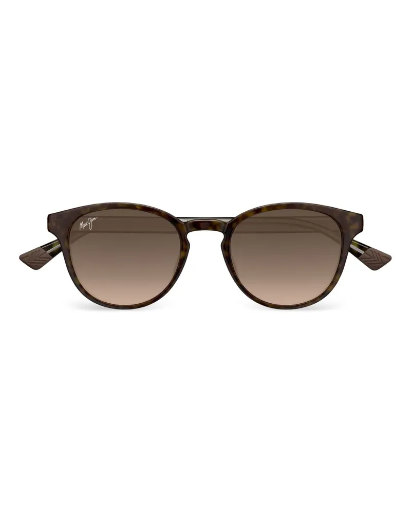 Maui Jim Runde Hiehie Sonnenbrille in Schildpattoptik - Braun Braun
