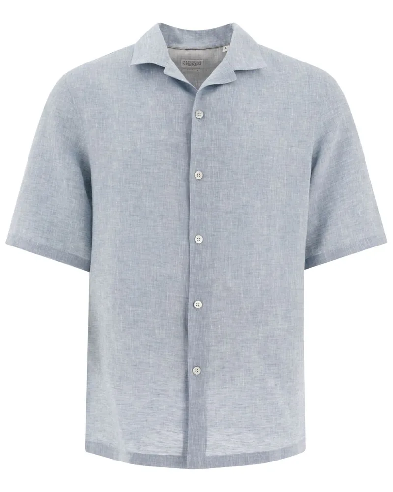 Brunello Cucinelli Hemd aus Leinen - Blau Blau